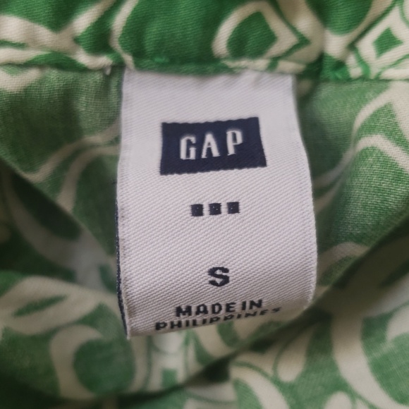 GAP Vintage Sleeveless Top Ruffle collar Green and white Sz S - Picture 7 of 7